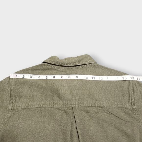 Carhartt Womens Rugged Flex Relaxed Fit Midweight Flannel Tunic Shirt Green Sz L - Picture 13 of 14